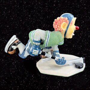 Clay Art Vintage 1997 Slapstix Clown Hockey Player Resin Figurine Whimsical